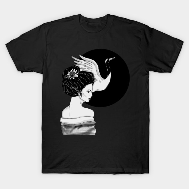 Crane Geisha T-Shirt by Gekko and the Samurai 